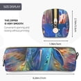 thumbnail image 3 of Disketp Colorful Winged Dolphin Estuche de Lápices de Cuero con Cierre, Estuche Compacto para Papelería, Bolígrafos y Accesorios Pequeños, 3 of 7