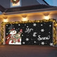 thumbnail image 3 of Fsddascl 7 x 16 Ft Christmas Garage Door Cover, Black Christmas Snowman Large Garage Door Banner, Xmas Botanical Birds Snowflake Hanging Garage Mural Background for Indoor Outdoor Xmas Party Supplies, 3 of 9