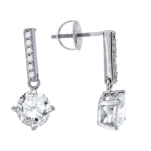 925 Sterling Silver Womens Cubic Zirconia Fashion Danglers Earrings Dangle Earring for Women