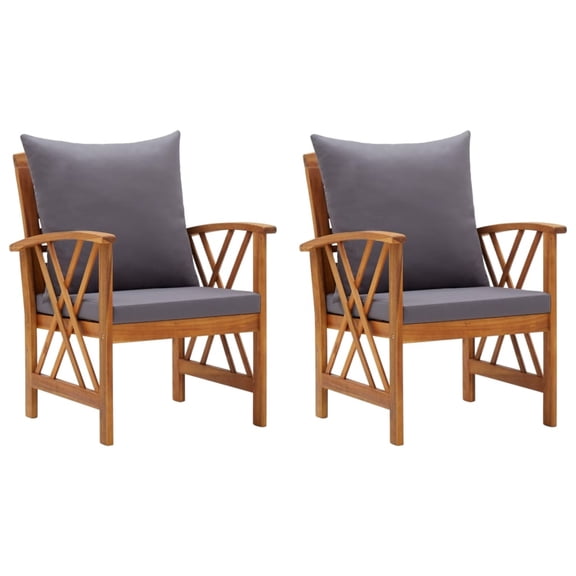 Casafoyer Garden Chairs with Cushions 2 pcs Solid Acacia Wood