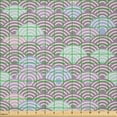 thumbnail image 2 of Ambesonne Fish Scale Fabric by the Yard Microfiber, Japanese Wave Pastel, 3 Yards, Mauve Taupe Multicolor, 2 of 4