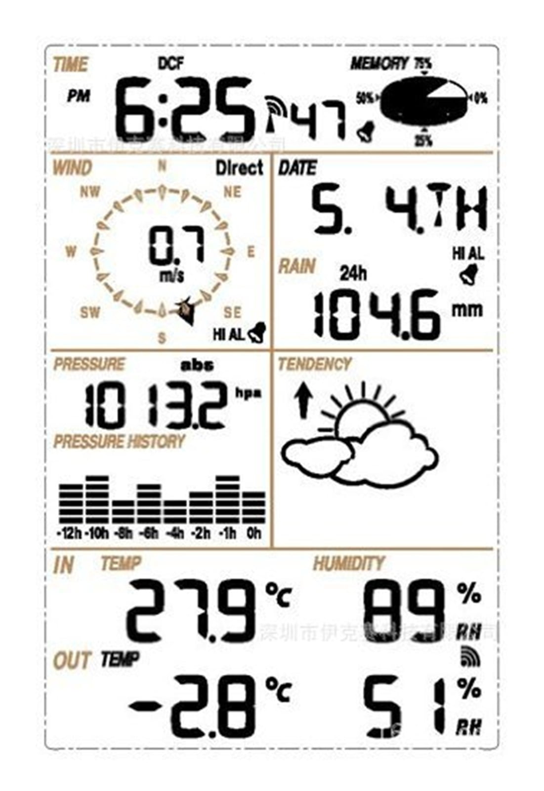 Weather Forecast Machine Small Home Weather Station Anemometer Rain Gauge Thermo-hygrometer Weather Meter ,Easy to Operate