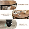 thumbnail image 1 of Round Coffee Table for Living Room Rustic Center Table with Storage Shelf Wood Circle Coffee Table with Sturdy Metal Legs, Easy Assembly(Light Walnut), 1 of 6