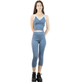 thumbnail image 1 of SET DE CABRI Y BLUSA STRETCH AZUL CLARO PARA MUJER UNITALLA, 1 of 5