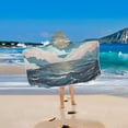 thumbnail image 2 of Yayeee Kids Hooded Towels Toddler Soft Absorbent Beach Bathing Wrap 50" x 23.5", Rolling Waves, 2 of 5