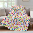 thumbnail image 4 of Colorful Polka Dot Throw Blanket, Flannel Fleece Blanket with Striped Design for Couch, Watercolor Rainbow Polka Dots Soft Breathable All Season Plush Blankets for Sofa Office Chair 30"x40", 4 of 9