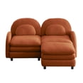 thumbnail image 5 of Miekor Furniture Teddy Fabric Soft Cloud-like Loveseat Sofa,Curved Backrest and Armrest with Curved Lumbar Pillows, Sectional 2 Seater Modular Couch with Movable Ottoman and Supportive Double- No4147, 5 of 9