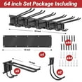 thumbnail image 4 of Garage Tool Storage Rack,ENJOYWOOD 64 inch Wall Mount Garage Tool Organizer With 8 Adjustable Hooks and 4 Rails, Heavy-Duty Garden Tool Rack,Holds Up to 350 lbs, 4 of 9