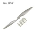 thumbnail image 2 of Hélices RC CW 12x6 Pulgadas 2-Palas para Avión Nylon Gris con Anillos Adaptadores, 2 of 4