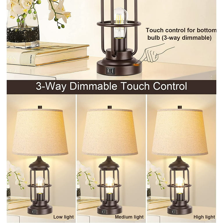 Electric Lantern/ Table Lamp / Dimmer Switch/ Handmade Rustic