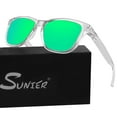 thumbnail image 5 of Sunier Vintage Polarized Sunglasses Stylish Transparent Frame for Young Women and Men, 5 of 6