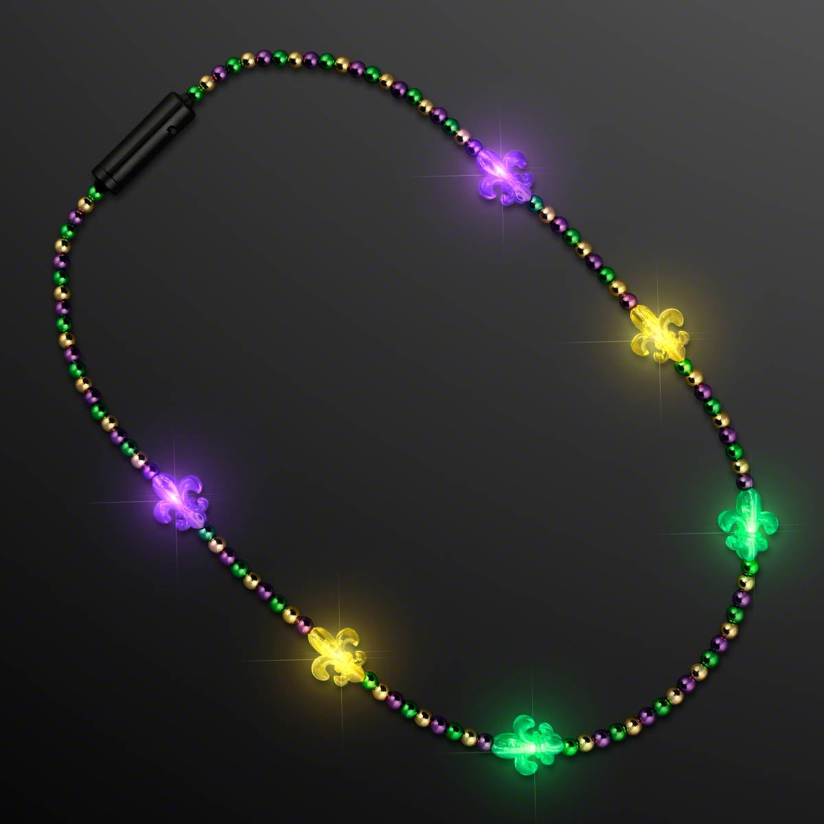 Details about   SAINTS LIGHT-UP FLASHING FLEUR-de-LIS LED Mardi Gras Beads Necklace 