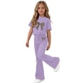 thumbnail image 6 of Fnooota Girls Summer Outfit Sets Size 14, Short Sleeve Casual Fashion Kids' Clothing Sets Girls' 2 Piece Sets Purple Size 14, 6 of 6