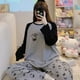thumbnail image 4 of Sanrio-Pijama de Hello Kitty para mujer, traje de manga larga para primavera y otoño, estilo Ins, ocio, se puede usar fuera del hogar, 4 of 4