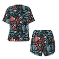 thumbnail image 5 of Lsque Squirrel Owl Autumn Maple Leaves Women's Short-Sleeved Pajama Set - 2 Piece Soft and Lightweight Sleepwear Set-3X-Large, 5 of 9