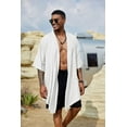 thumbnail image 5 of COOFANDY Men's Long Cardigan Cotton Kimono Robe Lightweight Casual Beach Drape Cape, 5 of 7