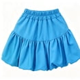 thumbnail image 6 of Yeaiivve Girls 4 Piece Outfits Back to School Performance & Class Photo Sets for Girls Round Neck Short Sleeve Top Bubble Skirt Shawl and Socks Blue 3-4 Years, 6 of 8