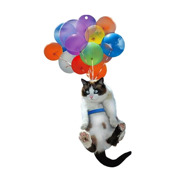 Adorno colgante para coche con globos de colores. Decoración para el interior del coche. gato