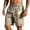 Khaki, variant on Mens Jacquard Lounge Shorts 8" Inseam Straight Leg Casual Above Knee Length Short Pants Elastic Waist Drawstring Pockets for Daily