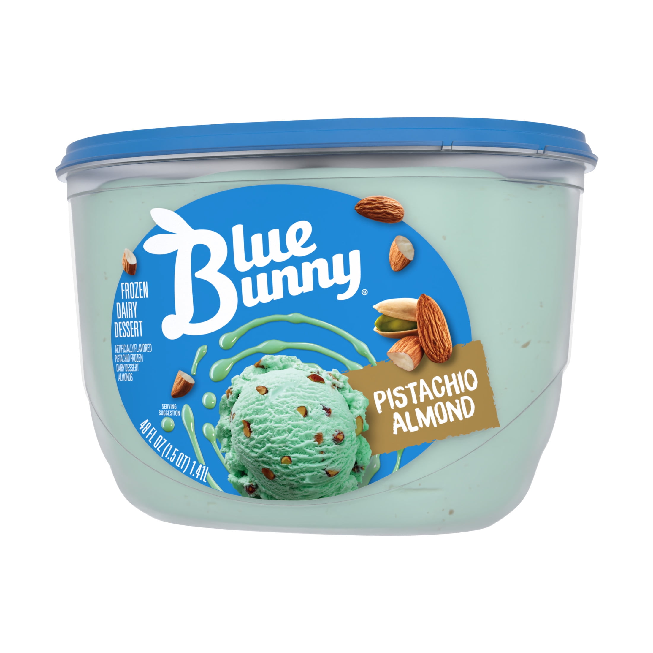 Blue Bunny Pistachio Almond Flavored Premium Frozen Dessert, 48 fl oz
