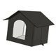 thumbnail image 2 of Casa para gatos de exterior, plegable, aislante, impermeable, con calefacción, tipo cueva, fácil de montar, ideal para garajes, patios, balcones, jard Negro L, 2 of 8