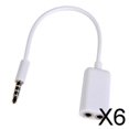 thumbnail image 1 of Adaptador de cable de audio Baoblaze Divisor Estéreo auxiliar Macho de 3,5 mm a Hembra de 2 Puertos 6 piezas, 1 of 8