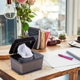 thumbnail image 3 of Wet Wipes Storage Box, Tissue Storage Box Case with Sealed Lid, Dorm Kitchen Dustproof Wipe Dispenser Holder (Brown), 3 of 4