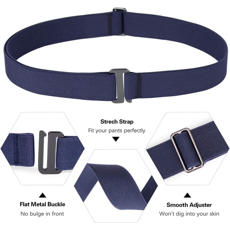 3/4/5/6 Pack No Show Stretch Belts for Women Invisible Elastic Belt for Jeans SANSTHS Buckle-Free Elastic Women Belt for Jeans Without  main image 3