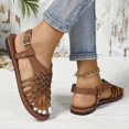 thumbnail image 4 of Gladiator Flat Sandals for Women 2025 Summer Roman Strappy Open Toe Dressy Slingback Sandals Beach Vacation, 4 of 8