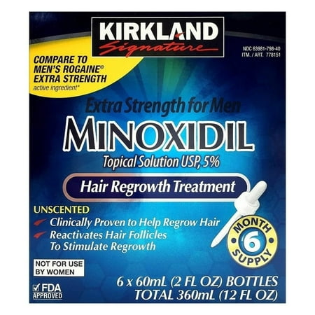 Minoxidil 5% Extra Strength Hair Regrowth for Men 6 Month Supply