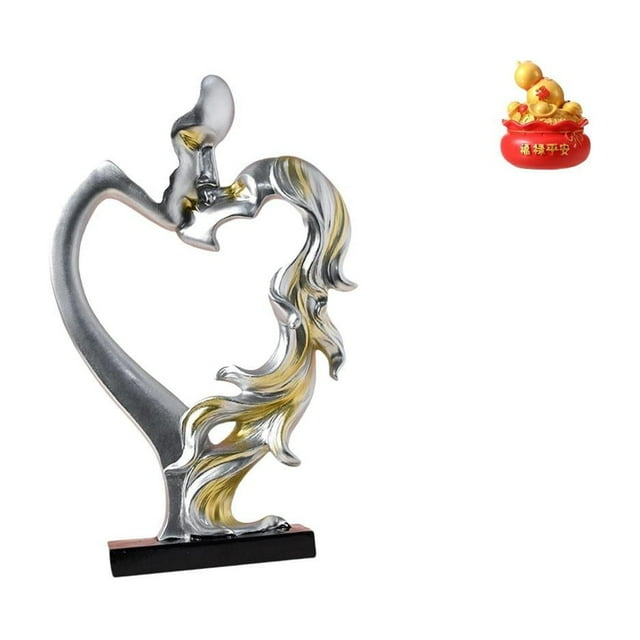 Figura De Pareja Besándose, Estatua De Pareja Besándose, Adorno De Escritorio Coleccionable Para Dormitorio, Boda, Estantería, Armario, Decoración Del Hogar, Figura De Bolsa De Dinero,