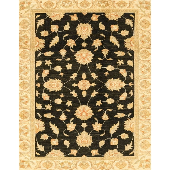 Ahgly Company Machine Washable Indoor Rectangle Abstract Bakers Brown Area Rugs, 2' x 5'