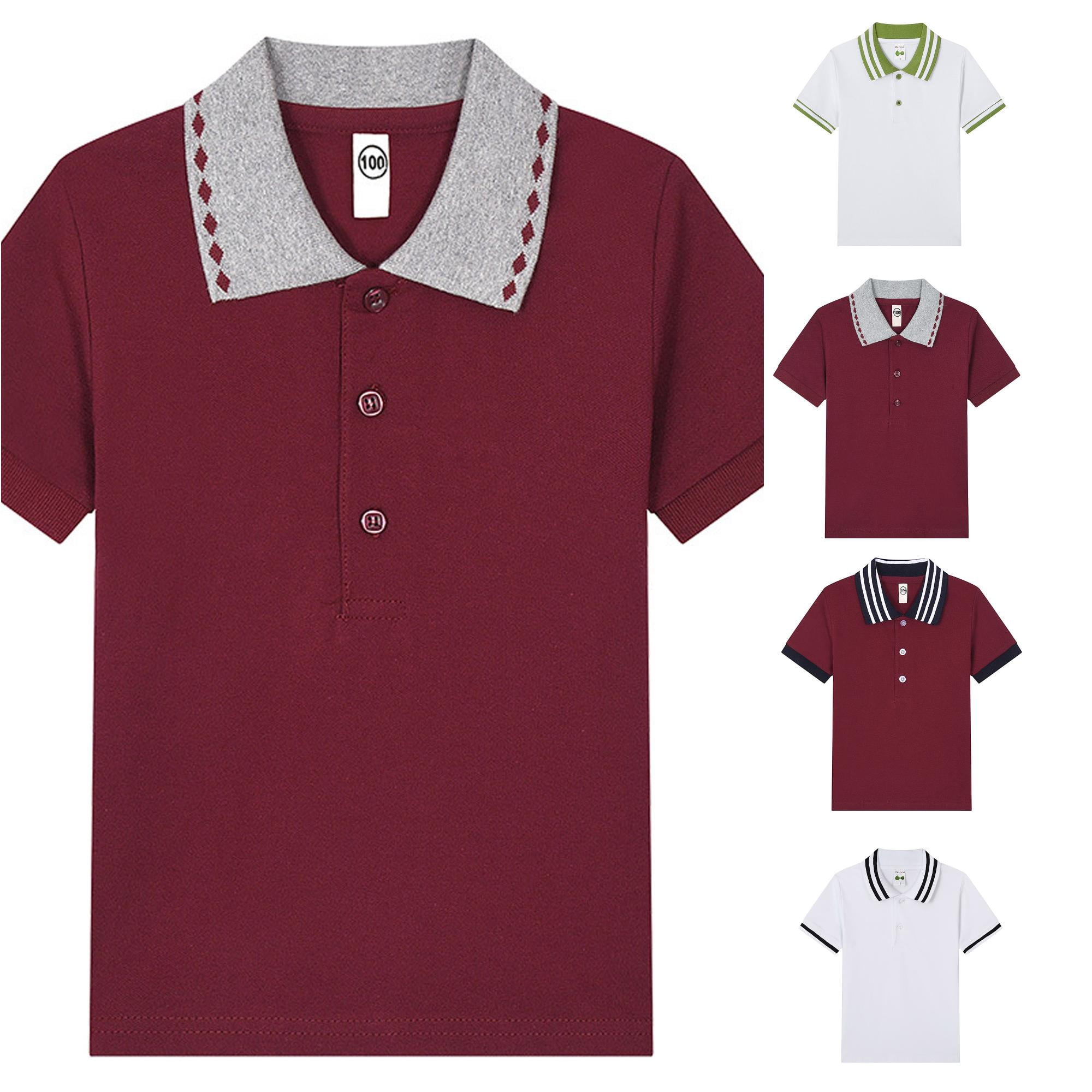 NinXxx Toddler Kids Boys Classic Loose Short Tunic Soft Blouse Tee Brick Red 8-9 Years