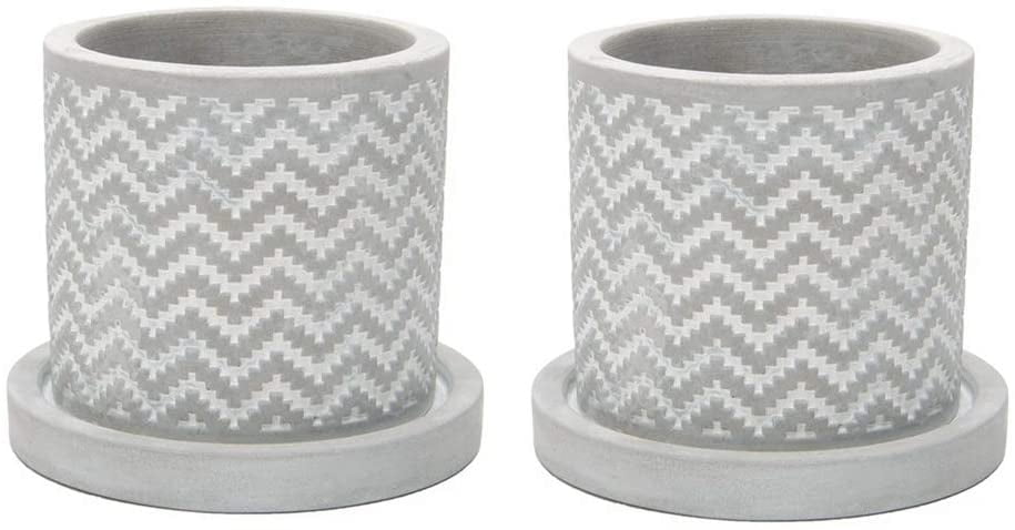 KRALIX Cement Designer Round Planter Pots Two Grey Wash Pots with Drainage Hole and Tray for All House Plants 2 Piece Gift Set Cactus Flower and Herbs Grey Wash KRALIX Cement Designer Round Planter Pots Two Grey Wash Pots with Drainage Hole and Tray for All House Plants 2 Piece Gift Set Cactus Flower and Herbs Grey Wash