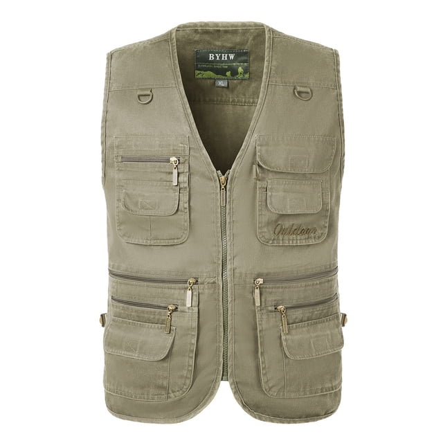 TIMIFIS Men's Fishing Vests Outdoor Mesh Outdoor Vests Leisure Jacket Lightweight Vests With Zip Many PocketsFall s