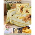 thumbnail image 4 of Floral Bee Sofa Covers for 3 Cushion,Washable Couch Cover for Sectional Sofa Slipcovers,Yellow Orange Blossoms Sunflower Daisy Spring Summer Loveseat Covers Futon Cover Throw Blanket 71x118, 4 of 8
