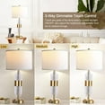 thumbnail image 4 of Rottogoon 25.5" Modern Table Lamp for Living Room Gold Metal Touch Control Bedside Lamps with USB Ports, 4 of 8