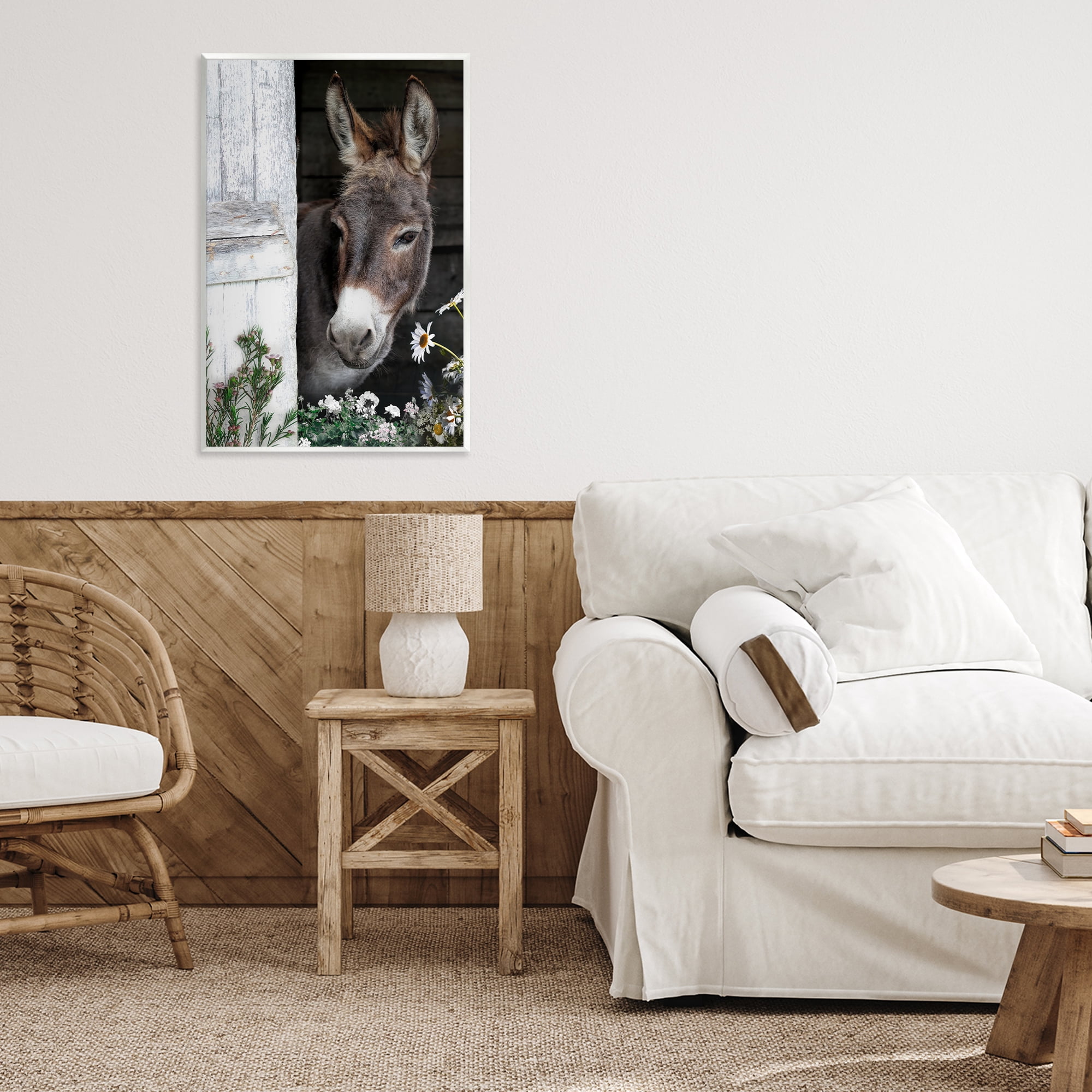Stupell Industries Gentle Donkey Peering from Barn Wall Plaque Art, design by CAD Designs
