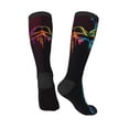 thumbnail image 5 of Lsque Neon Psychedelic Giraffe Printed Crew Socks Men's Women's LightWeight Thin Casual Calf Socks ,Knee High Socks,Cotton Socks, 5 of 9