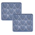 thumbnail image 1 of Oleegame 2PC Cookie Mold Handmade Heart Shaped Cake Tools Multiple Hearts Silicone Crystal Epoxy Resin Tools Clear, 1 of 9