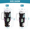 thumbnail image 6 of Yayeee 40oz Stainless Steel Tumbler with Straw and Handle Double-Wall Insulated Travel Water Bottle, Colorful Halloween Ghost, 6 of 8