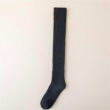 

Long Socks Winter Women Stockings Thick Cotton Solid Warm Thigh High Street Fashion Young Casual Knee Terry Socks Harajuku