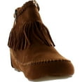 thumbnail image 3 of Bella Marie Campus-28 Womens Round Toe Moccasin Ankle High Faux Suede Boots, 3 of 4