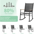 thumbnail image 6 of Outdoor Rocking Chair Set of 2, High Back All-Weather Patio Rocking Chairs with Breathable Back Rest for Adult, Ergonomic Design Porch Rocking Chairs for Porch, Garden, Balcony, Pool, Black, 6 of 8