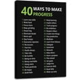 thumbnail image 1 of Inspirational Office Canvas Wall Art Motivational Positive Entrepreneur Quotes 40 Ways to Make Progress Painting Artwork Library Classroom Wall Decor Frame Ready to Hang12x18, 1 of 6