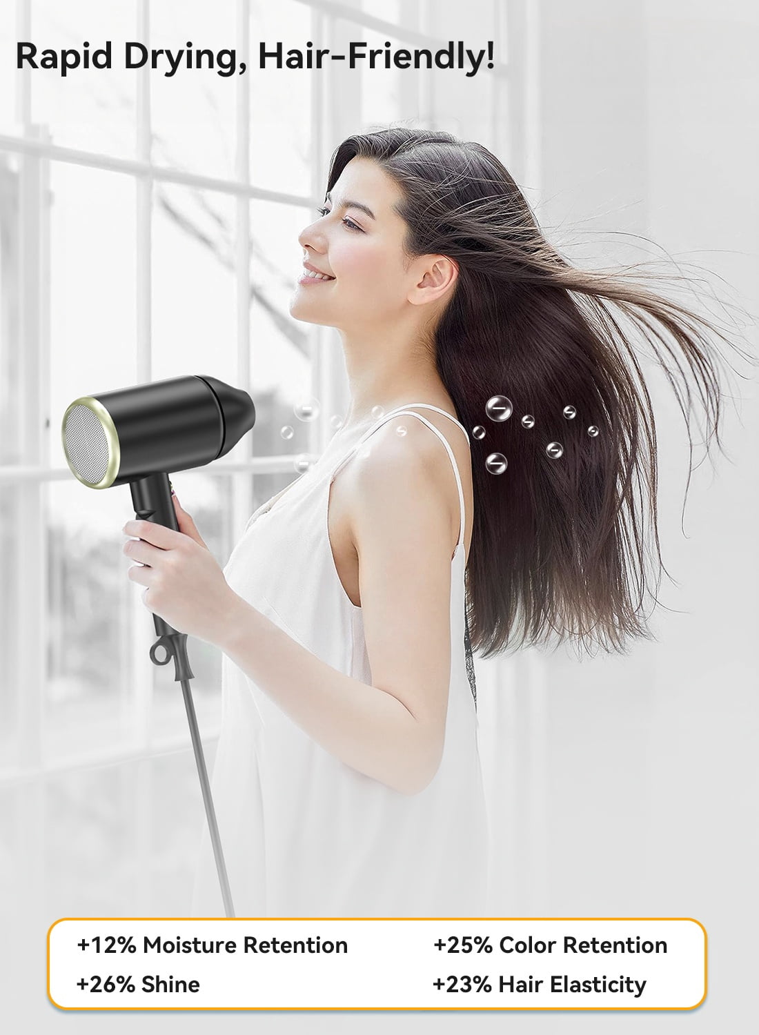Hair Dryer,Juyafio 150000RPM Upgraded Professional Ionic Blow Dryer with diffuser for Women Men