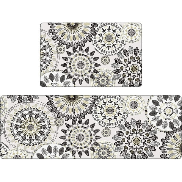 Boho Kitchen Set of 2 Anti Fatigue Mats for Kitchen Floor Cushioned Kitchen and Mats Non Skid