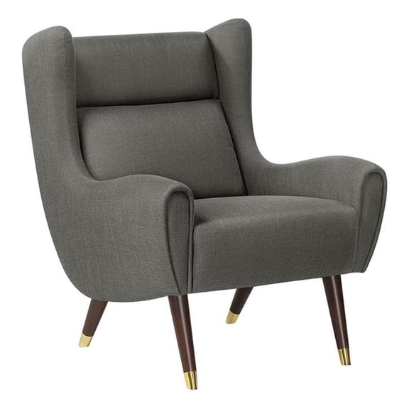 Lexicon Greta Textured Fabric Accent Chair in Dark Gray