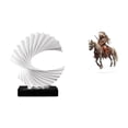 thumbnail image 1 of Escultura de resina acrílica de caballero ondulado, figura abstracta, resistente al agua, centro de mesa, decoración del hogar, regalo, adorno para do, 1 of 8