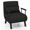 thumbnail image 1 of Costway Fauteuil-Lit Convertible Pliant à 6 Positions, Fauteuil Lounge Canapé avec Oreiller, Noir, 1 of 10